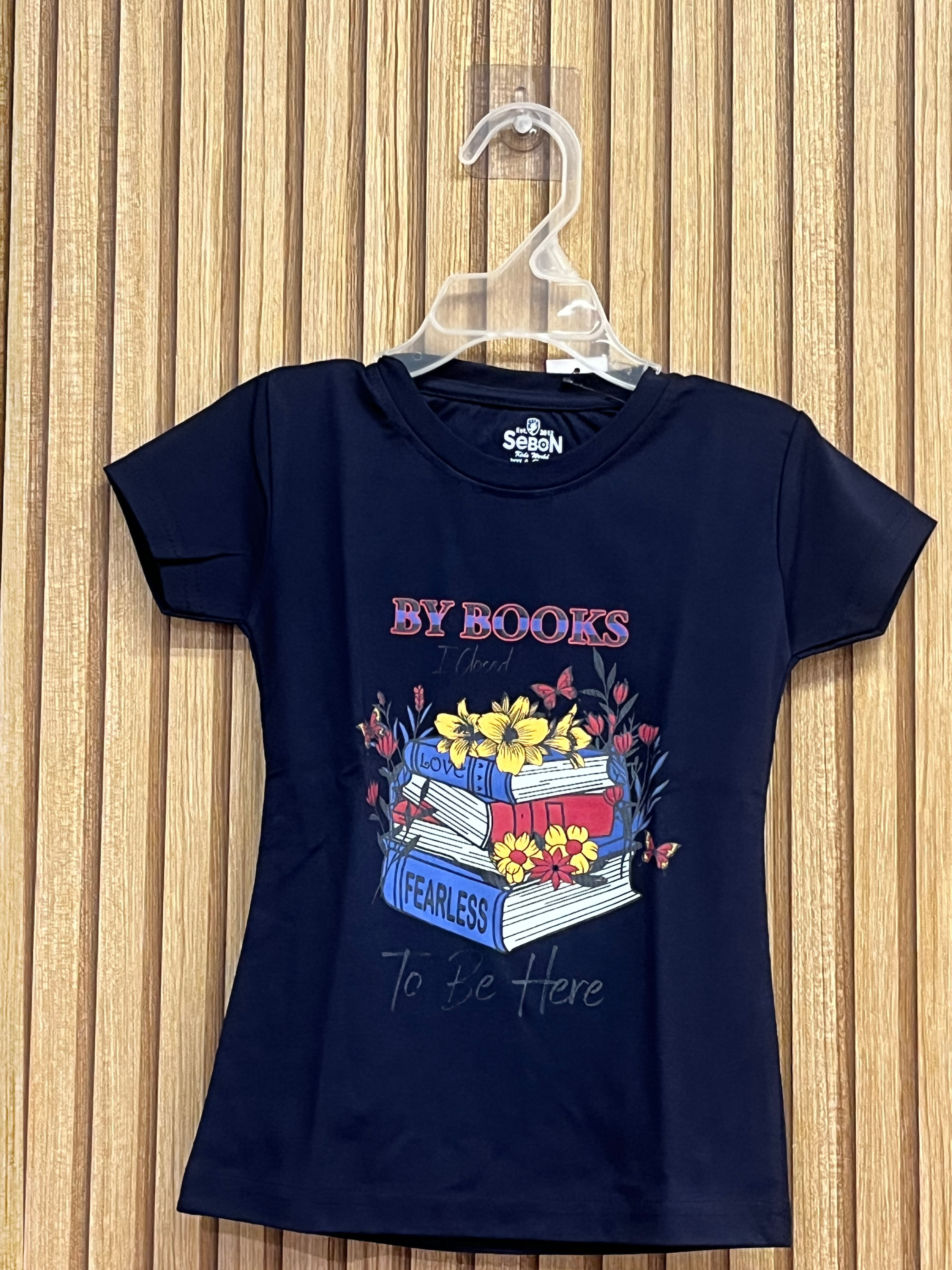 Navy Blue Printed Tee for Babies
